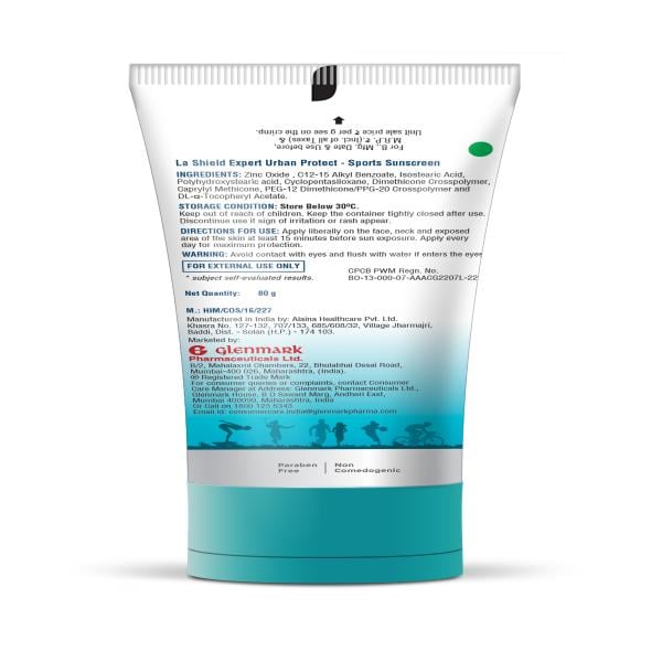La Shield Mineral Sports Sunscreen Gel SPF 50 + 100% Mineral Sunscreen 8 Hours Water Resistant for Women and Men PA+++ 80 gm - Body Sunscreen