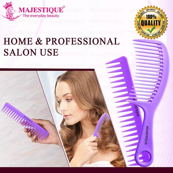 Majestique Extra Wide Comb for Long and Thick Hair, Suitable for All Hair- Multicolor 1's - Hair Combs