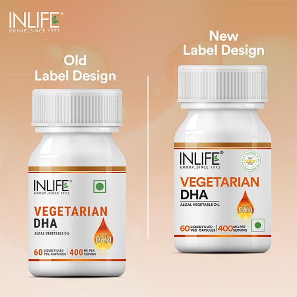 INLIFE Vegetarian DHA Capsules 60's - Omega Fish Oil Fatty Acids