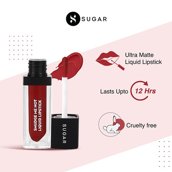 SUGAR Cosmetics Smudge Me Not Liquid Lipstick - 46 Rad Red (Orange Toned Red) 4.5 ml - Liquid Lipsticks