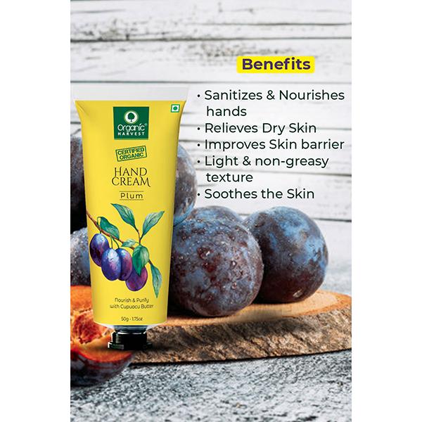 Organic Harvest Hand Cream - Plum 50 gm - Hand Creams