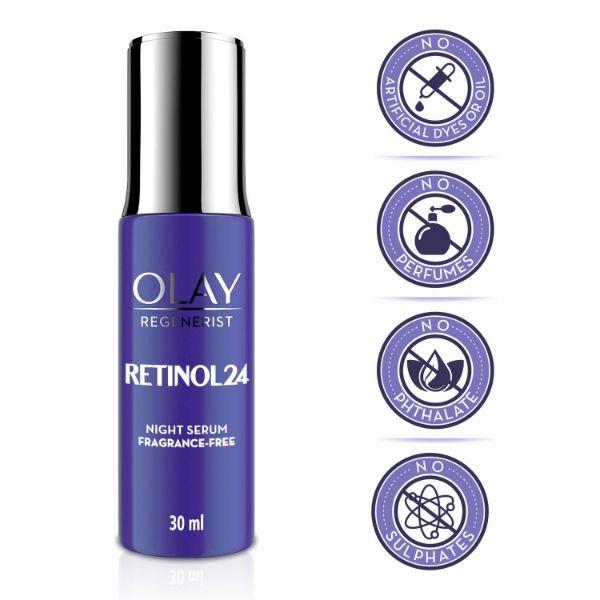 Olay Regenerist Micro-Sculpting Cream 50gm and Retinol 24 Night Serum 30ml - Round The Clock Skincare 1's - Face Gels