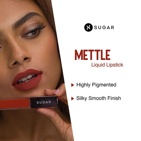 SUGAR Cosmetics Mettle Liquid Lipstick - 11 Rigel (Rusty orange) 7ml - Liquid Lipsticks