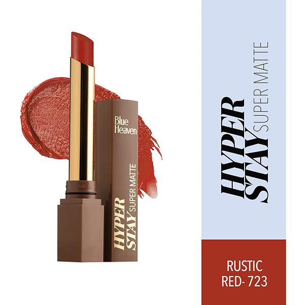 Blue Heaven Hyperstay Super Matte Lipstick Rustic Red 723 2.2 gm - Lipsticks