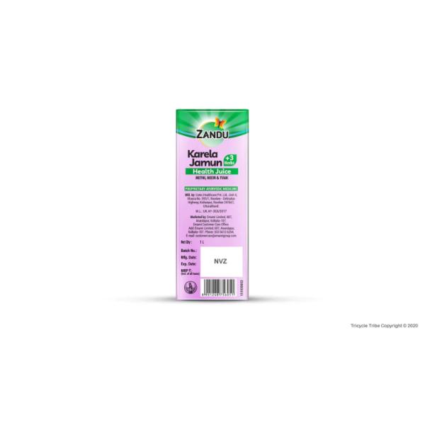 Zandu Karela Jamun + 3 Herbs Health Juice 1 litre - Ayurvedic Juices