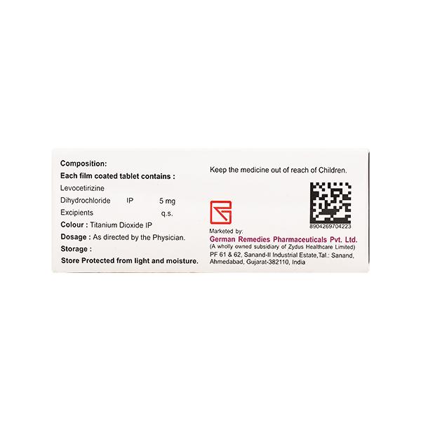 Lecet 5mg Tablet 10'S - Allergies-Ant