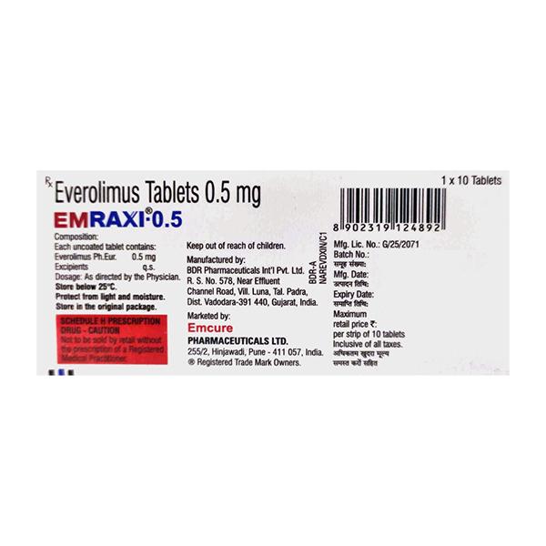 EMRAXI 0.5 Tablet 10's - Immune Suppression