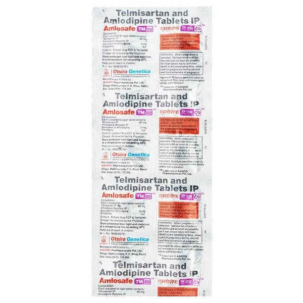 Amlosafe TM 80mg Tablet 10'S - Hypertension-Ang