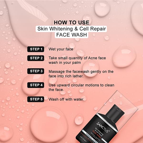 Sanctus Skin Whitening & Cell Repair Face Wash 75 gm - Face Washes