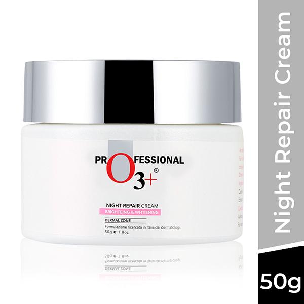 Professional O3+ Dermal Zone Night Repair Cream - Brightening & Whitening 50 gm - Night Cream