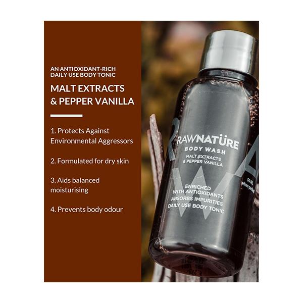 Raw Nature Body Wash - Malt Extracts & Pepper Vanilla 50 ml - Shower Gels & Body Wash