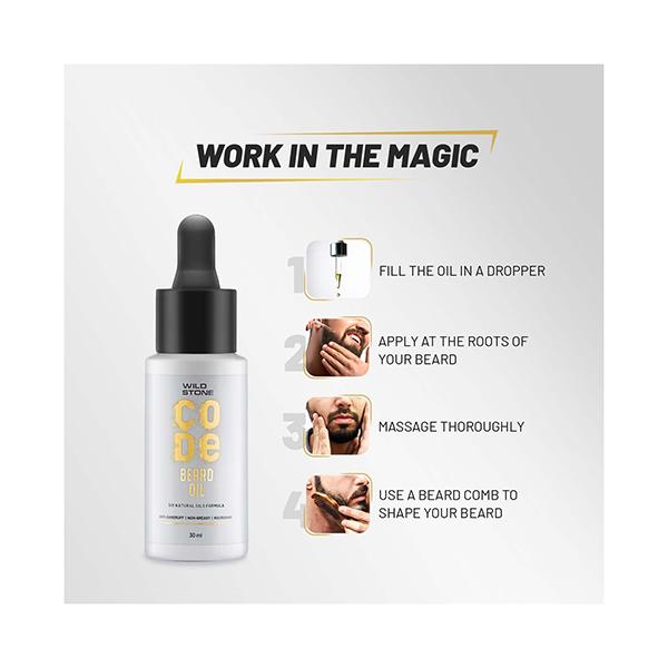Wild Stone Code Beardgrowth Oil for Men 30 ml - Beard Oil