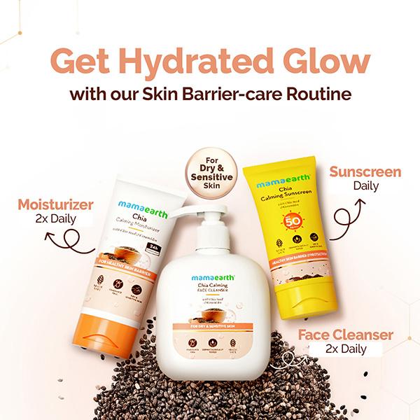 Mamaearth Chia Calming Face Cleanser with Chia Seed & Ceramides 180 ml - Face Wash & Cleansers