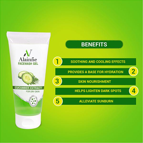 Alainne Cucumber Extract Facewash Gel 150 gm - Face Washes