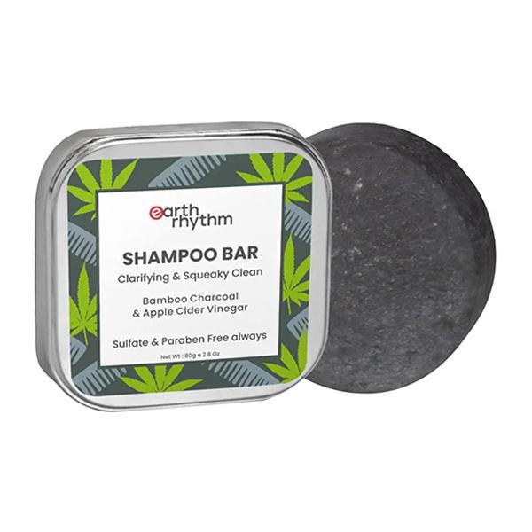 Earth Rhythm Hemp & Charcoal Shampoo Bar Cardboard Box 80 gm - Shampoos