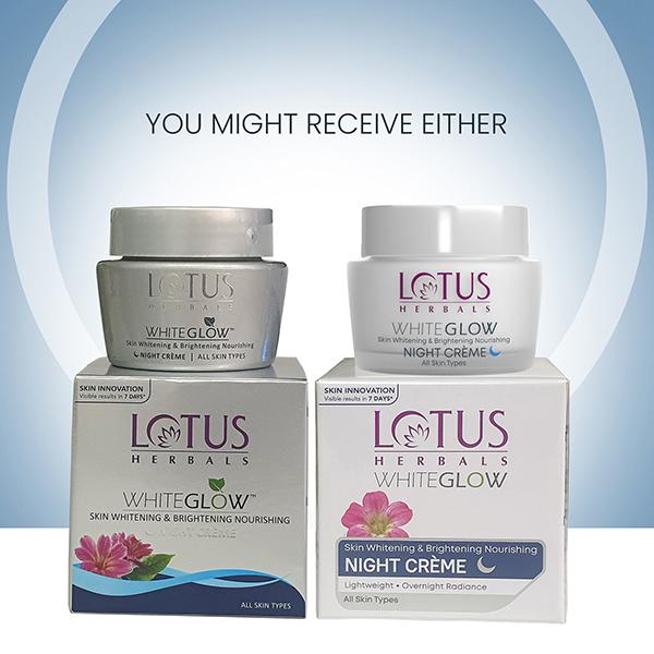 Lotus Herbals Whiteglow Skin Whitening & Brightening Nourishing Night Creme 60 gm - Face Creams