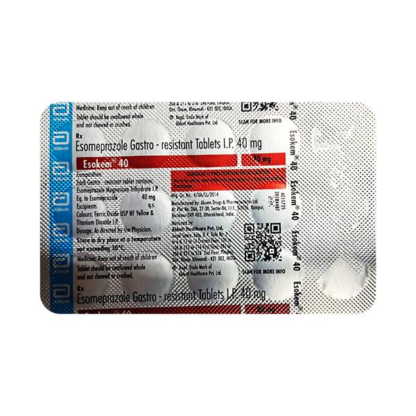 ESOKEM 40 Tablet 15's - Ulcer/Reflux/Flatulence-Aaa