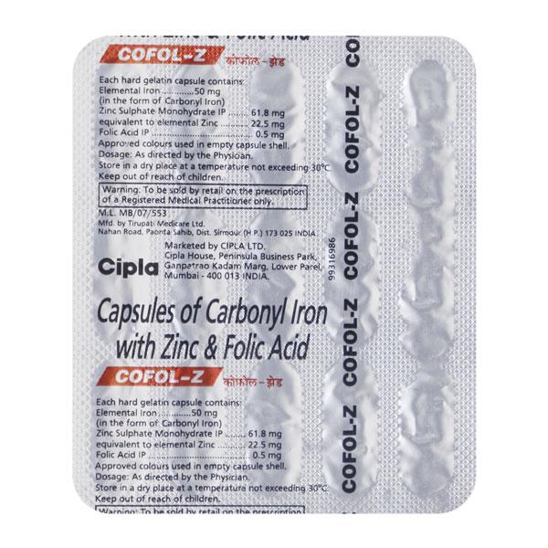 Netmeds | Cofol Z Capsule 15'S