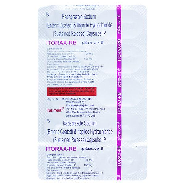 ITORAX RB Capsule 10's - Ulcer/Reflux/Flatulence-Aaa