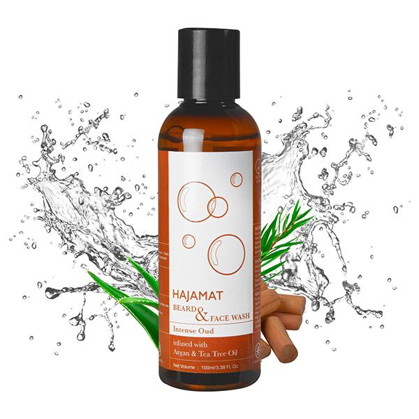 Netmeds | Hajamat Beard & Face Wash With Argan & Tea Tree, Intense Oud Fragrance 100 ml