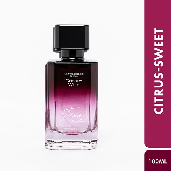 Netmeds | Mcaffeine Fien Cherry Wine Perfume For Women- Citrus-Sweet EDP, 12 Hrs Long Lasting 100 ml