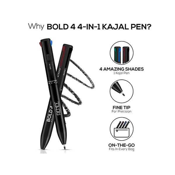 RENEE Bold 4 4-IN-1 Kajal 0.4 gm - Kajal & Kohls
