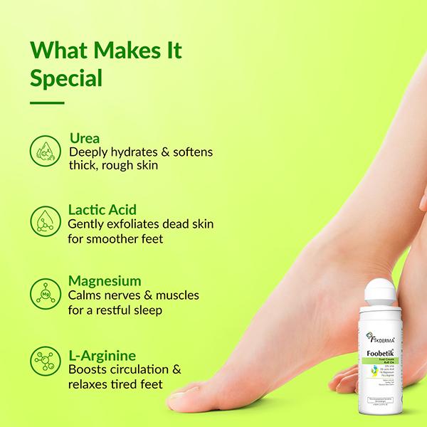 Fixderma Foobetik Foot Roll On For Dry & Cracked Heels Helps Repair and Moisturise Cracked Heels 60 ml - Foot Creams & Lotions