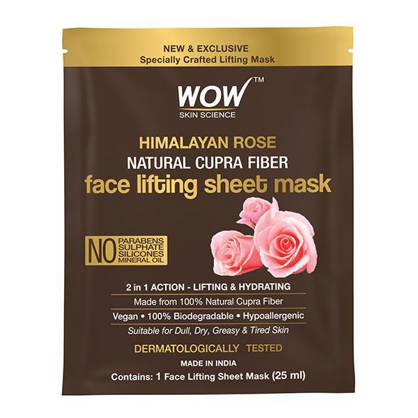 WOW Skin Science Himalayan Rose Natural Cupra Fiber Face Lifting Sheet Mask 25 ml - Sheet Masks