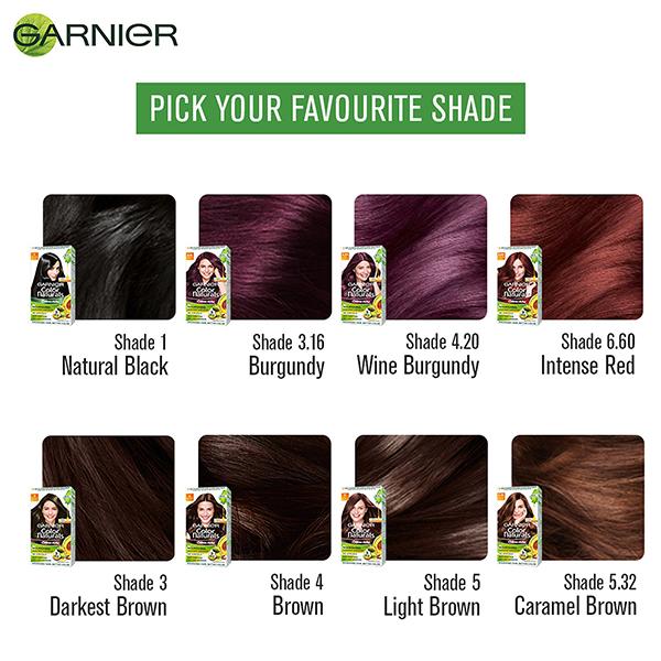Garnier Color Naturals Creme Riche Hair Color, Shade 5 Light Brown, 70ml + 60gm 1's - Crème