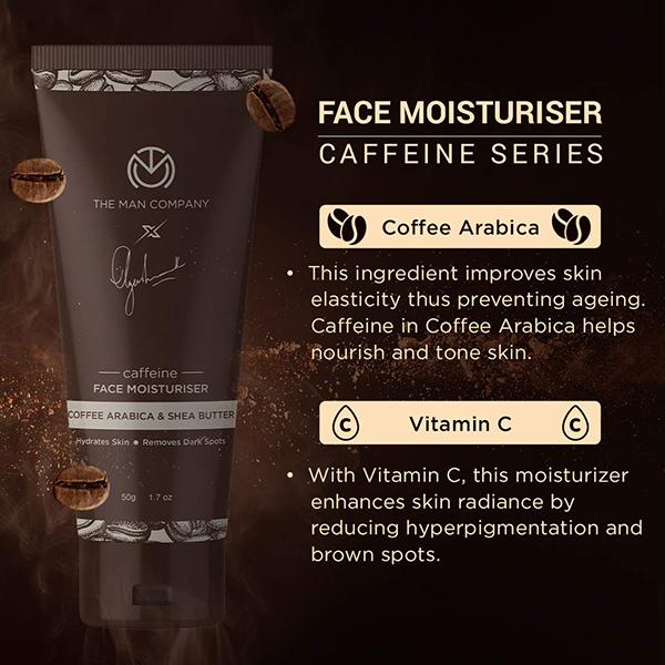 The Man Company Caffeine Face Moisturiser with Coffee Arabica and Shea Butter 50gm - Face Creams
