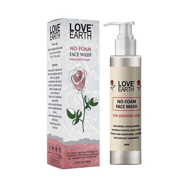 Love Earth No Foam Face Wash for Normal to Sensitive Skin Soap Free, Non-Irritating 100 ml - Face Wash & Cleansers