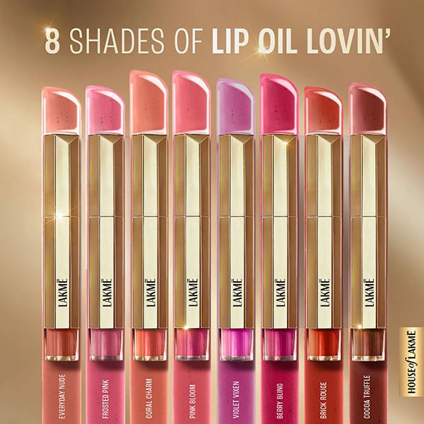 Lakme 9To5 Overtime Shine Tinted Lip Oil - Berry Bling 5.3 ml - Lip Glosses