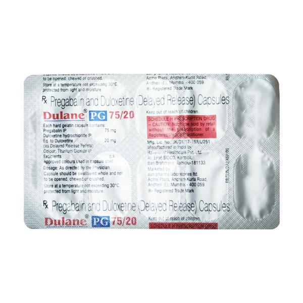 DULANE PG 75/20 Capsule 10's - Neuropathic Pain-Dru