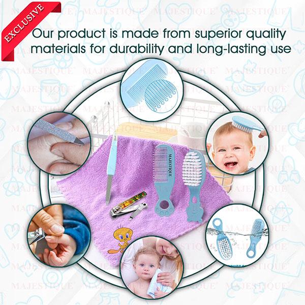 Majestique Baby Grooming kit with Soft Towels for Newborns & Toddlers - 6Pcs/Multicolor 1's - Baby Grooming