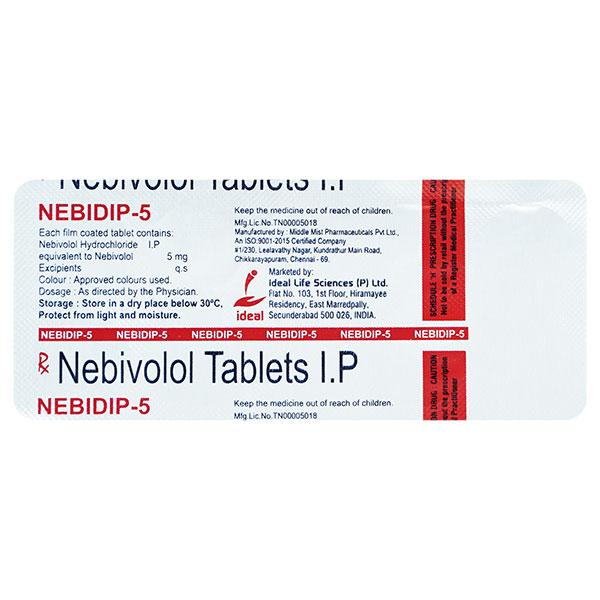 NEBIDIP 5mg Tablet 10's - Hypertension-Bet