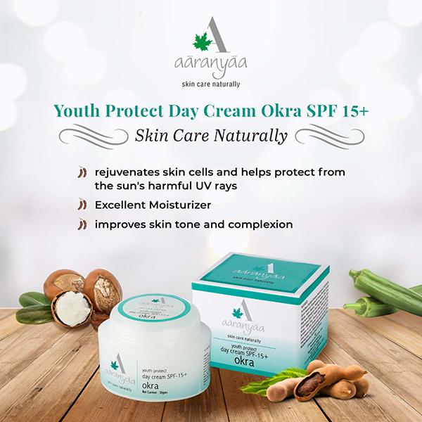 Aaranyaa Youth Protect Day Cream Okra SPF 15 50 gm - Day Cream