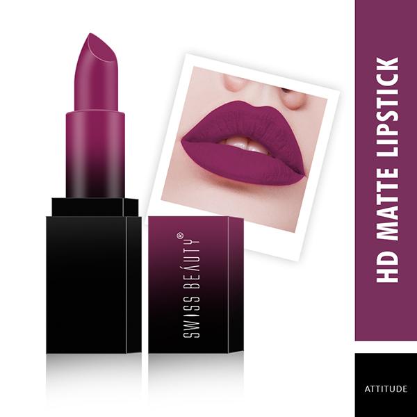 Swiss Beauty HD Matte Lipstick - (Attitude) 3.5 gm - Lipsticks