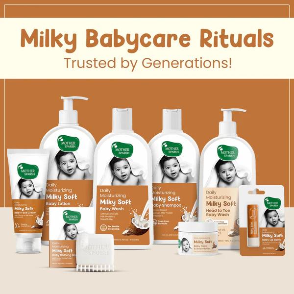 Mother Sparsh Daily Moisturizing Milky Soft Baby Lip Balm With Milk Protein-Coconut Oil and Shea Butter 4 gm - Baby Grooming