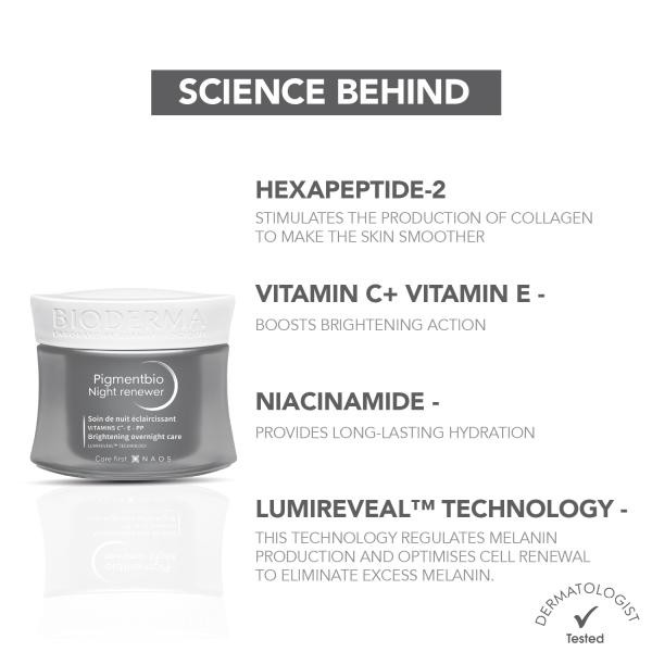 Bioderma Pigmentbio Night Renewer Brightening Overnight Cream For Skin 50 ml - Scrubs & Exfoliants