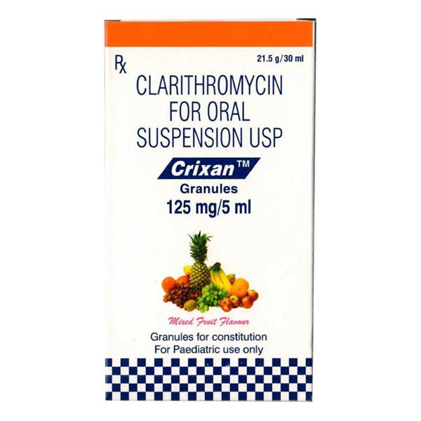 Crixan Granules 125mg Mixed fruit Flavour Suspension 30ml - Bacterial Infections-Mac