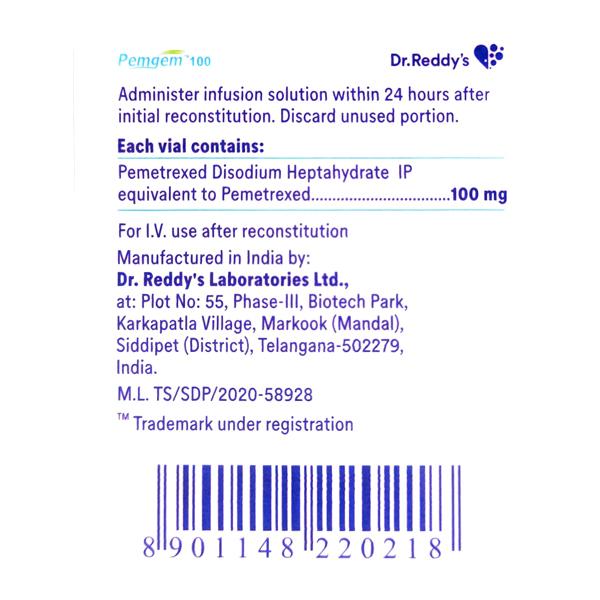 Pemgem 100mg Injection 1's - Cancer Oncology-Cyt