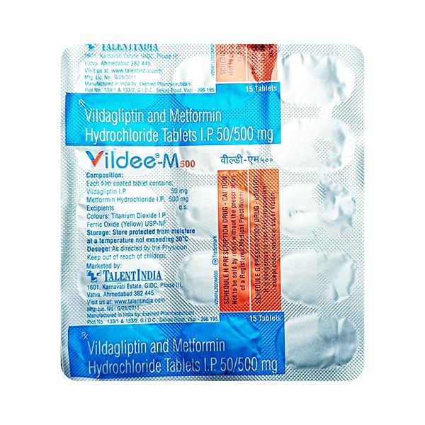 VILDEE M 500mg Tablet 15's - Diabetes-Ant