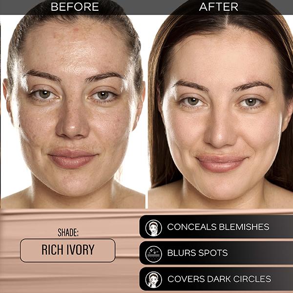 Faces Canada All Day Hydra Matte Foundation 3-In-1 Foundation + Moisturizer + SPF 30 24 Hr Aloe Hydration and Vitamin C Rich Ivory 013 25ml - Foundation