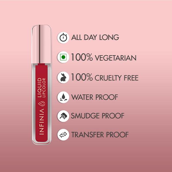 Infinia Liquid Lip Color Liquid Lipstick M 41 Long Lasting and Waterproof 5 ml - Liquid Lipsticks