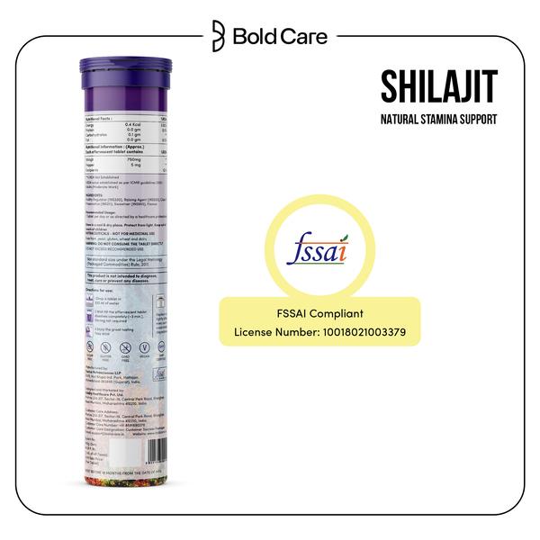 Bold Care Shilajit Natural Stamina Support Effervescent Tablet - Orange Flavour 20's - Other Supplements