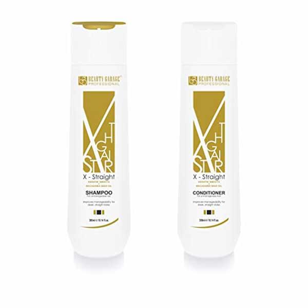 Netmeds | Beauty Garage X-Straight Combo (Shampoo 300 ml + Conditioner 300 ml)