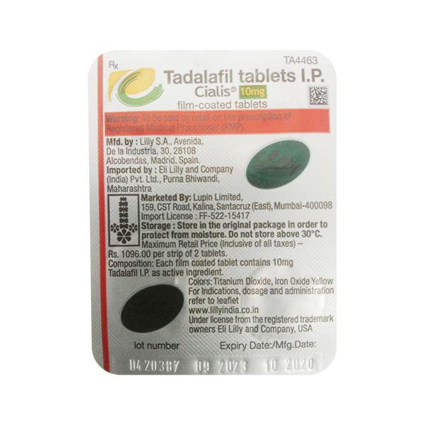 Cialis 10mg Tablet 2'S - Impotence/Erectile Dysfunction (Ed)