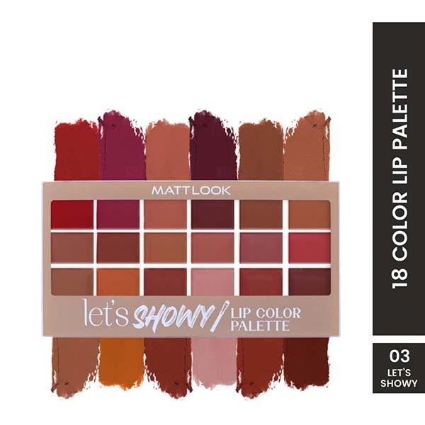 Matt Look Lets Showy Lip Color Palette, Long Lasting - Lets Showy 18 gm - Lip Kits & Palettes