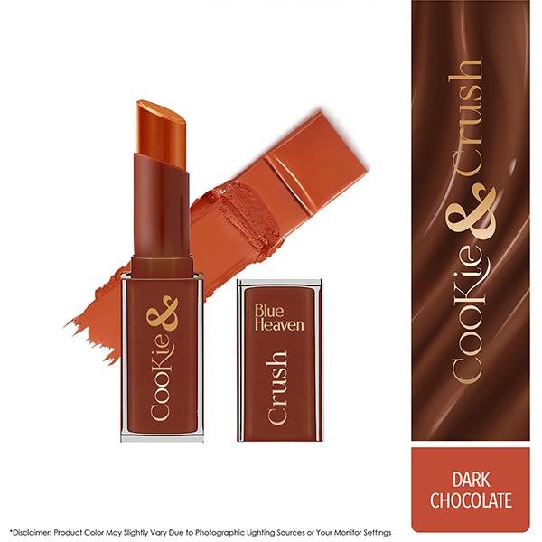 Netmeds | Blue Heaven Cookie & Crush Chocolate-Flavored Soft-Matte Lipstick, Dark Chocolate 3.4 gm