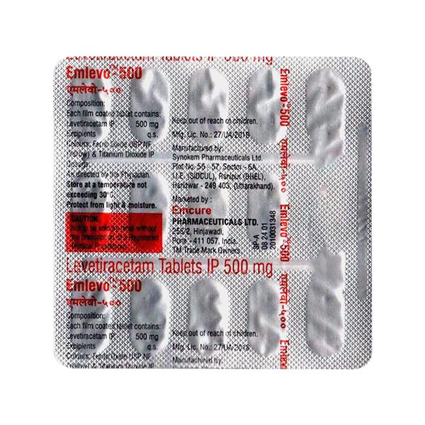 EMLEVO 500 Tablet 15's - Epilepsy/Convulsion-Ant